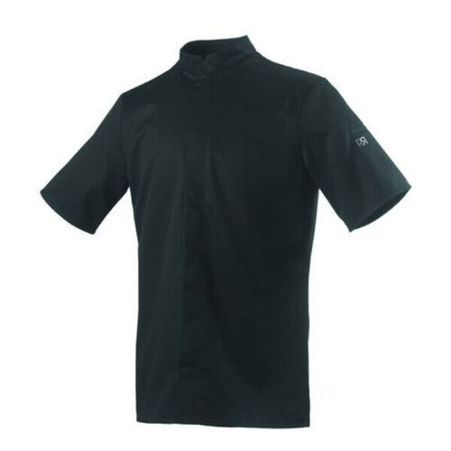 VESTE DE CUISINE MIXTE BALSA NOIR MC  POLYTENCEL 195G
