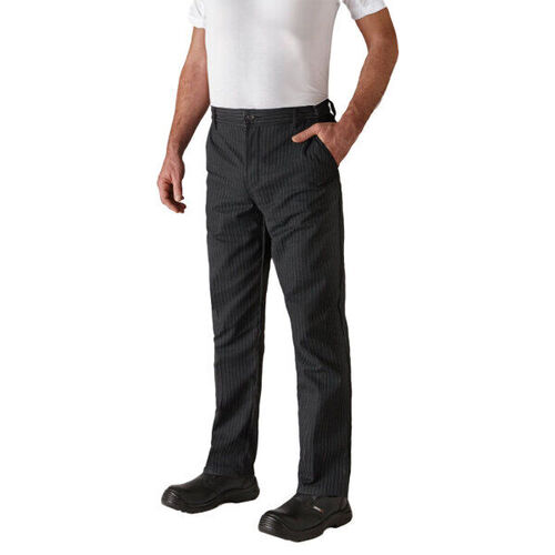 PANTALON CUISINE TIMEO PC RAYE NOIR/BLANC