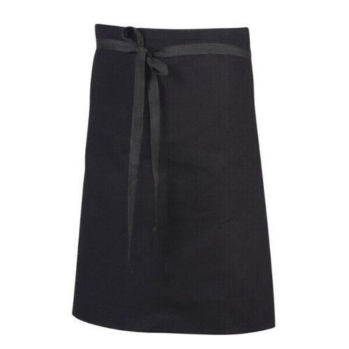 TABLIER 1/2 CHEF SANS BAVETTE PHOENIX NOIR 100% COTON  H60 CM