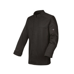 VESTE DE CUISINE MIXTE ABAX ML NOIR POLYCOTON