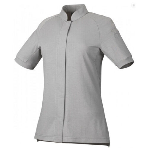 VESTE DE CUISINE FEMME MC GLORIA GRIS COL MAO 80% COTON BIO 20% FIBRE ALGUE