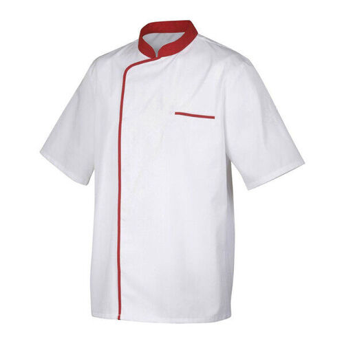 VESTE CUISINE ENERGY PC MC  BLANCHE PAREMENT ROUGE