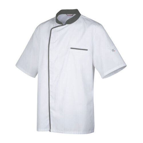 VESTE CUISINE ENERGY PC MC  BLANCHE PAREMENT GRIS