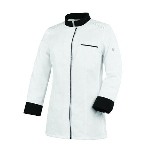 VESTE DE CUISINE FEMME ELBAX ML BLANC/NOIR POLYCOTON