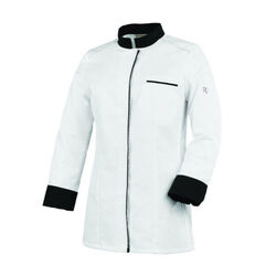 VESTE DE CUISINE FEMME ELBAX ML BLANC/NOIR POLYCOTON