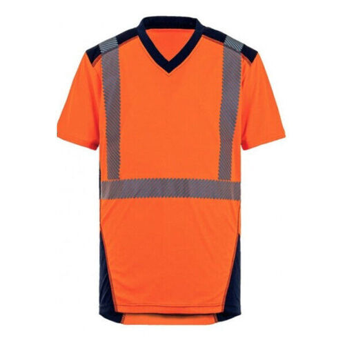T SHIRT MC BALI  HV EN20471 CL2 100% POLYESTER140GR ORANGE/MARINE REF/8M