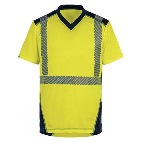 T SHIRT MC BALI  HV EN20471 CL2 100% POLYESTER140GR JAUNE/MARINE REF/8JM