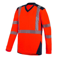 T SHIRT ML BALI  HV EN20471 CL2 100% POLYESTER140GR ROUGE/MARINE REF/9M