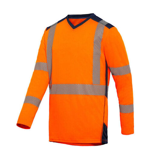 T SHIRT ML BALI  HV EN20471 CL2 100% POLYESTER140GR ORANGE/MARINE REF/9M