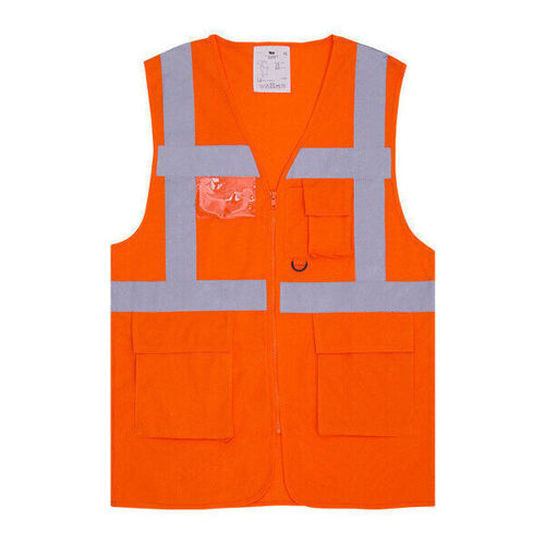 GILET SAFARI HV ORANGE EN471 MAILLE AEREE REF.GILETSAFAI9OF