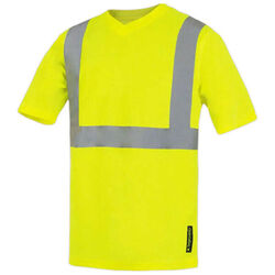 TEE-SHIRT XENON JAUNE HV COL V MAILLE 100% POLYESTER