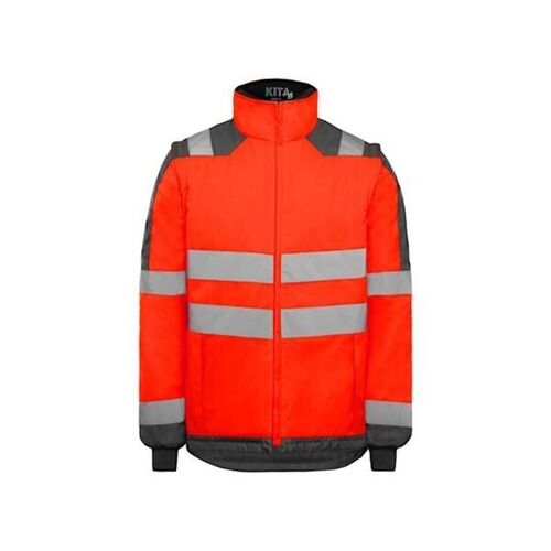 Gilet de froid haute visibilit&eacute; FREYA - Normes EN ISO 20471 & EN 14058 - Manches amovibles & Polyester recycl&eacute; GRS� - Rouge / Gris