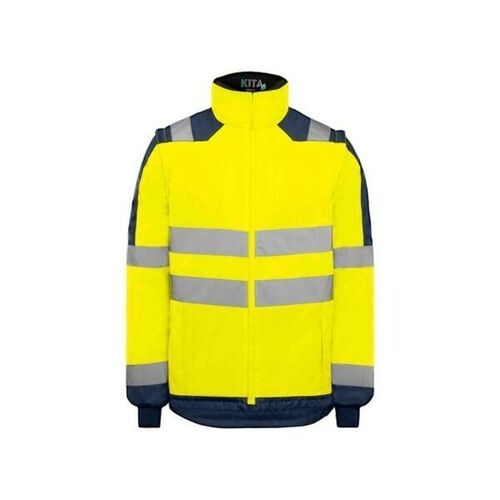 Gilet de froid haute visibilit&eacute; FREYA - Normes EN ISO 20471 & EN 14058 - Manches amovibles & Polyester recycl&eacute; GRS� - Jaune / Marine