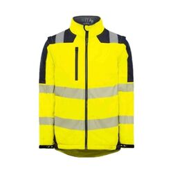 Veste Softshell haute visibilit&eacute; ART&Eacute;MIS EN ISO 20471 - Manches amovibles et &eacute;co-con&ccedil;ue - Jaune / Marine Rezé