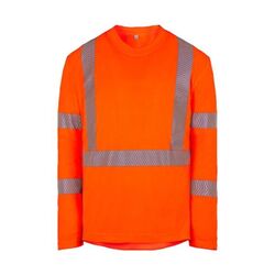 Tee-shirt haute visibilit&eacute; manches longues TSHIRAKTI02 - EN ISO 20471 - Confort antibact&eacute;rien et respirant - Orange Rezé