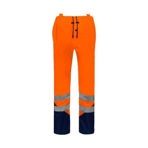 Pantalon de pluie haute visibilit&eacute; POS&Eacute;IDON - EN ISO 20471 Classe 1 & EN 343 - &Eacute;co-responsable - Orange / Marine