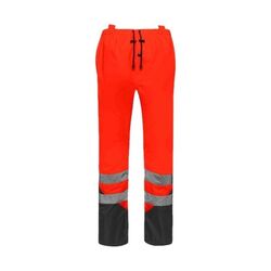 Pantalon de pluie haute visibilit&eacute; POS&Eacute;IDON - EN ISO 20471 Classe 1 & EN 343 - &Eacute;co-responsable - Rouge / Gris Rezé