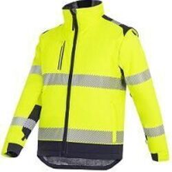 VESTE SOFTSHELL SHERPA HV JAUNE/MARINE MANCHE AMOVIBLE VESTE SOFTSHELL SHERPA HV JAUNE/MARINE MANCHE AMOVIBLE