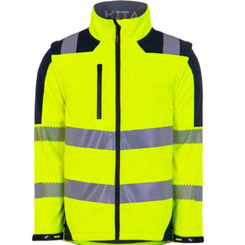 SOFTSHELL INT KITA/ARTEMIS HV JAUNE/MARINE FLUO EN ISO 20471 REF.BLOUSKITA