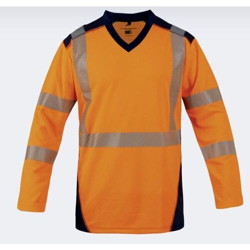 TSHIRT JAKARTA ML HV EN20471 ORANGE/MARINE REF TSHIRJAKAR30M