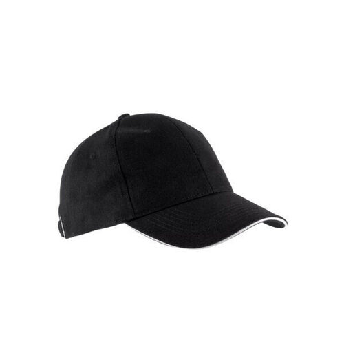 CASQUETTE KARIBAN ORLANDO NOIR/BLANC COTON BROSSE R&eacute;f : KP011
