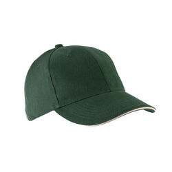 CASQUETTE KARIBAN ORLANDO VERT FORET/BEIGE COTON BROSSE KP011