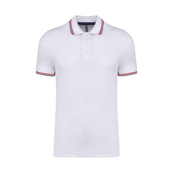 POLO HOMME MC COTON COL ET BAS DE MANCHES CONTRASTES R&eacute;f : K250