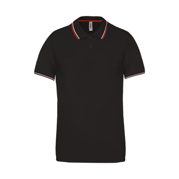 POLO HOMME MC COTON COL ET BAS DE MANCHES CONTRASTES R&eacute;f : K250