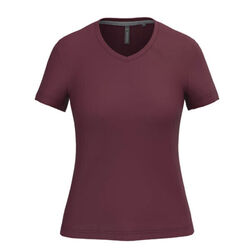 T SHIRT FEM.KARIBAN AJUSTE MC COL V COTON R&eacute;f.K381 Rezé