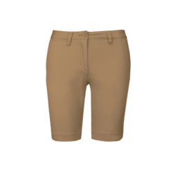 BERMUDA CHINO FEMME CAMEL 100% COTON SERGE Réf.K751