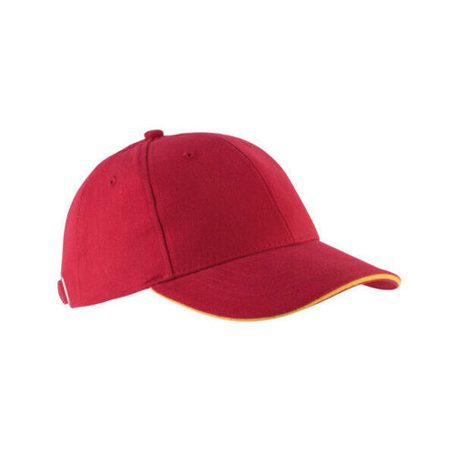 CASQUETTE KARIBAN ORLANDO ROUGE/JAUNE COTON BROSSE R&eacute;f : KP011