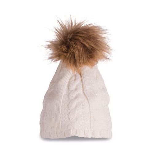 BONNET A POMPON MAILLE TRICOT REF.KP537