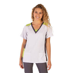 TUNIQUE FEMME LEONOR BLANC/PISTACHE MICROFIBRE 99%PES ELAS REF.658700