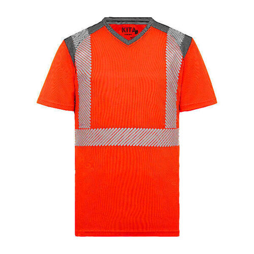 TSHIRT KITA/ ATHENA ROUGE/GRIS MC 100% POLY RECYCLE GRS 130GR REF.TSHIRKITAC1RG