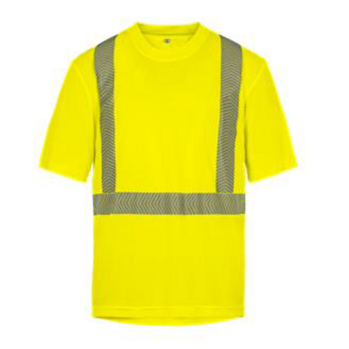 T SHIRT AKTI MC JAUNE FLUO MAILLE PIQUEE ANTIBACTERIEN 100% POLYESTER