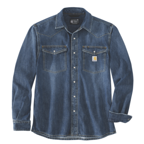 CHEMISE MANCHES LONGUES EN DENIM NON DOUBLEE COTON/POLYESTER REF.106429