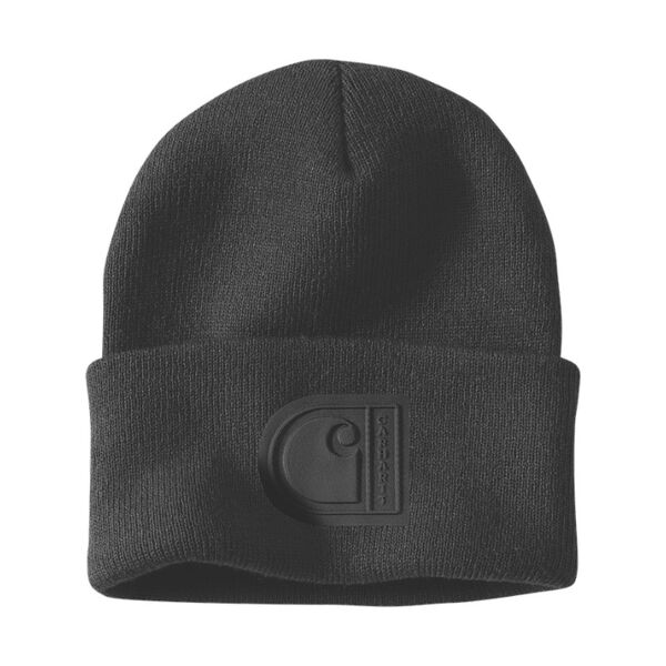 Bonnet tricot&eacute; Carhartt KNIT CUFFED C PATCH BEANIE 107190 - Isolation thermique et maille double &eacute;paisseur