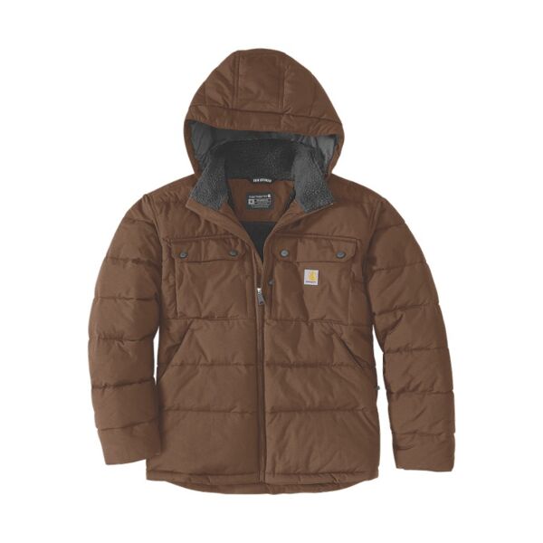 Blouson homme matelass&eacute; &agrave; capuche CARHARTT Livingston Jacket 107082 - D&eacute;perlant Rain Defender� et anti-vent Wind Fighter�