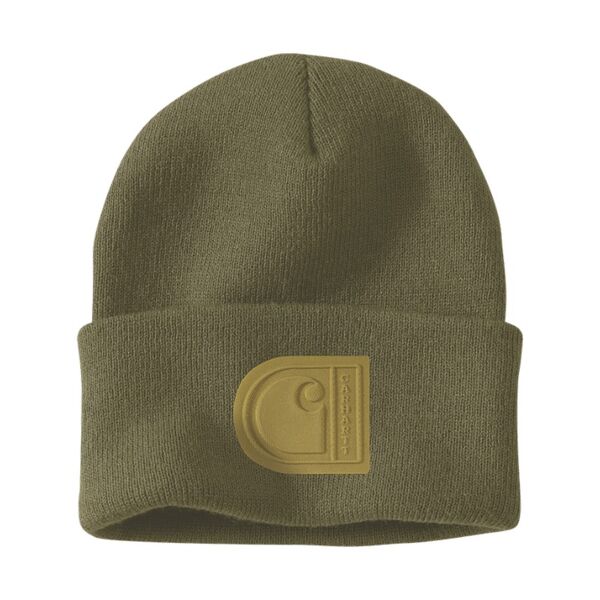 Bonnet tricot&eacute; Carhartt KNIT CUFFED C PATCH BEANIE 107190 - Isolation thermique et maille double &eacute;paisseur