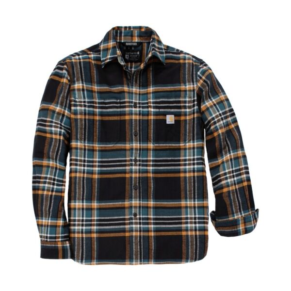 Chemise de travail manches longues en flanelle Carhartt RF REL. FIT MIDW. FLANNEL LS PLAID SHIRT 107010 - Stretch Rugged Flex�