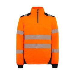 Sweat P&Eacute;GASE Haute Visibilit&eacute; Classe 3 EN ISO 20471 - &Eacute;co-responsable certifi&eacute; GRS� et RETHIOTEX� - Orange / Marine Rezé