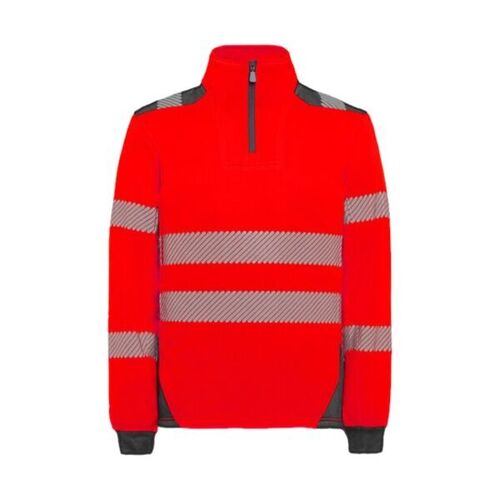 Sweat P&Eacute;GASE Haute Visibilit&eacute; Classe 3 EN ISO 20471 - &Eacute;co-responsable certifi&eacute; GRS� et RETHIOTEX� - Rouge / Gris