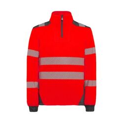 Sweat P&Eacute;GASE Haute Visibilit&eacute; Classe 3 EN ISO 20471 - &Eacute;co-responsable certifi&eacute; GRS� et RETHIOTEX� - Rouge / Gris Rezé