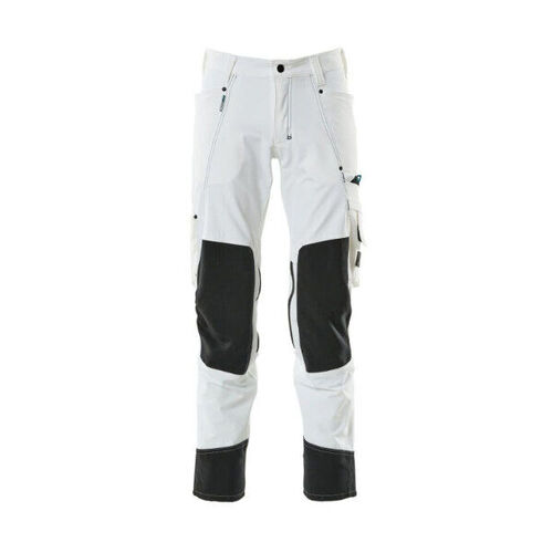 PANTALON BLANC  AVEC POCHES GENOUILLERES POLYAMIDE/ELAS 235GR REF.17179-311
