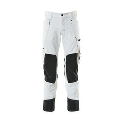 PANTALON BLANC  AVEC POCHES GENOUILLERES POLYAMIDE/ELAS 235GR REF.17179-311
