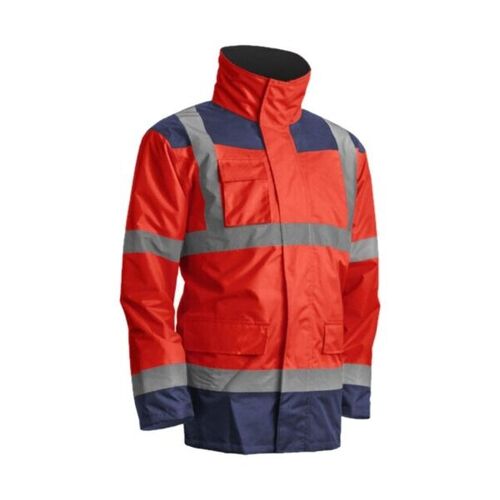 Parka multicouches haute visibilit&eacute; KANATA 4/1 - EN 342, EN 343, EN ISO 20471 - Protection pluie et froid - Rouge / Marine
