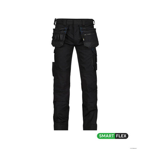 PANTALON FLUX NOIR STRETCH MULTIPOCHES POCHES GENOUX EN14401