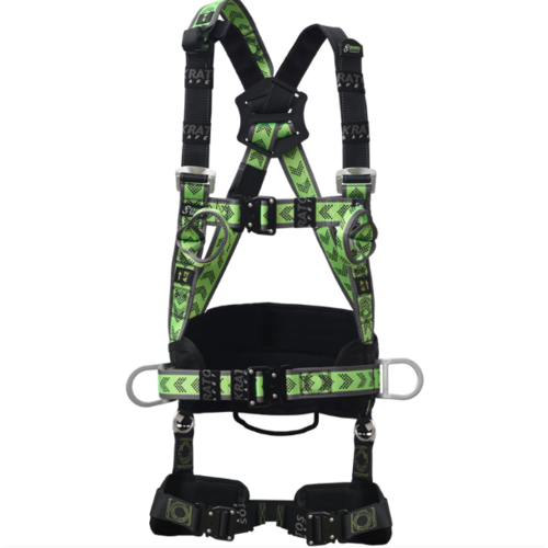 Harnais antichute avec ceinture de maintien Kratos Safety - Accrochages dorsal, sternal et lat&eacute;raux