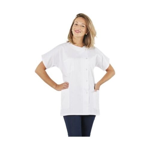 Tunique m&eacute;dicale femme PBV TEA BL - Col rond asym&eacute;trique, manches kimono & polycoton OEKO-TEX�