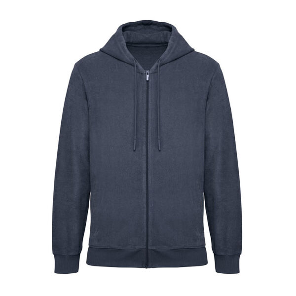 SWEAT SHIRT ECORESPONSABLE EN EPONGE ZIPPE A CAPUCHE HOMME COTON BIO REF NS419